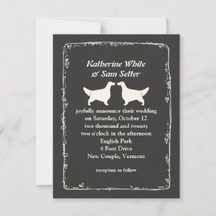 English Setter Silhouettes Wedding Invitation