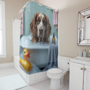 English Setter Sloppy Sleepy Cute Funny  Shower Curtain