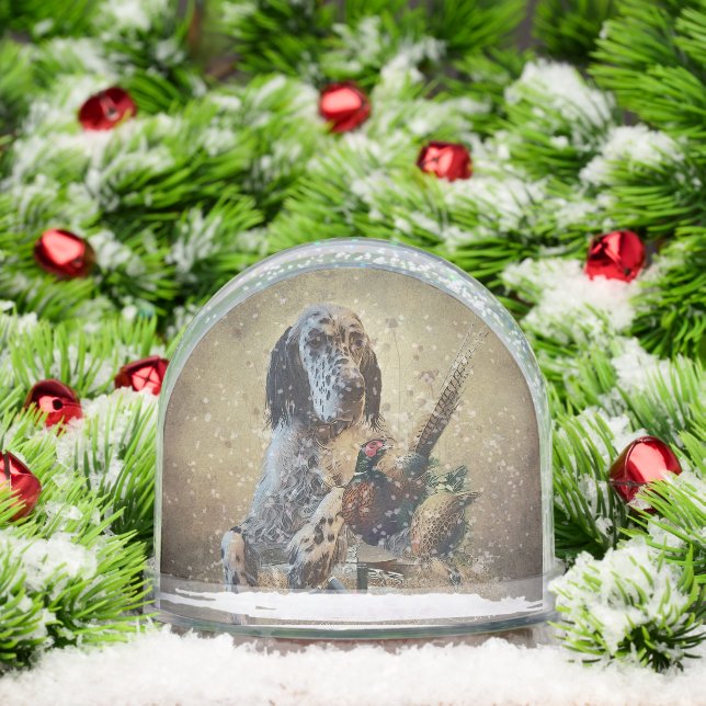 English Setter  Snowglobe (Christmas)