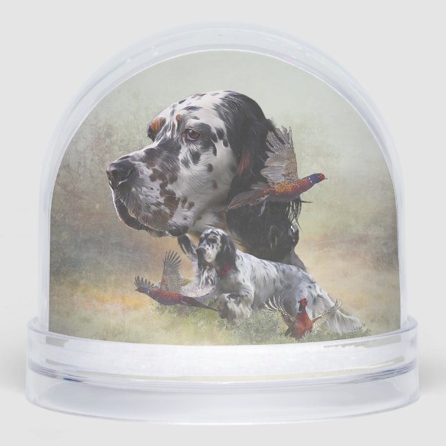 English Setter Snowglobe (Front)