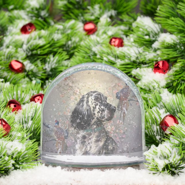 English Setter Snowglobe (Christmas)