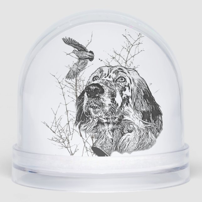 English Setter Snowglobe (Front)
