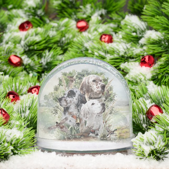 English Setter Snowglobe (Christmas)