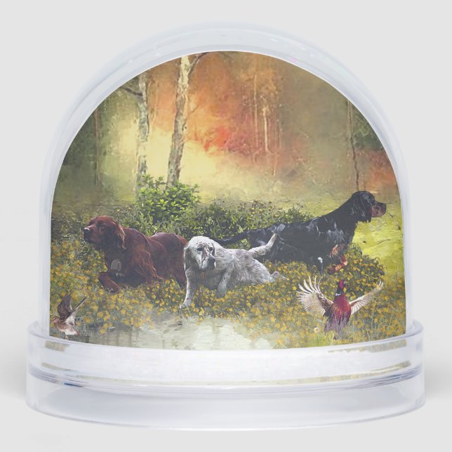 English Setter Snowglobe (Front)