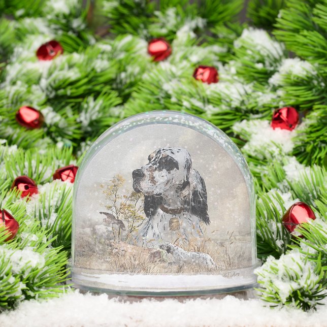 English Setter Snowglobe (Christmas)
