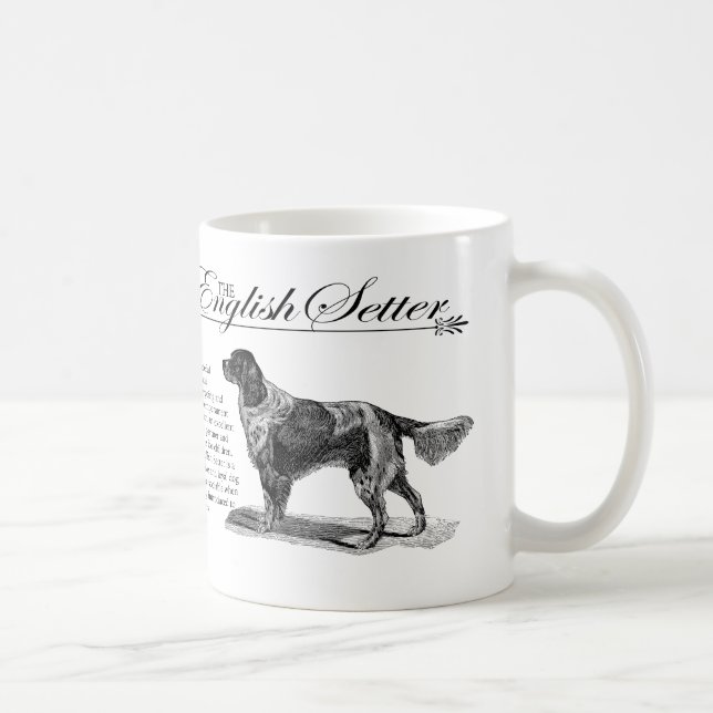 English Setter Vintage Storybook Style Coffee Mug (Right)