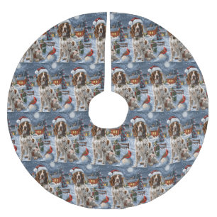 English Setter Winter Wonderland Christmas Joy Brushed Polyester Tree Skirt