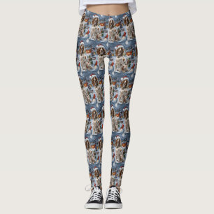 English Setter Winter Wonderland Christmas Joy Leggings