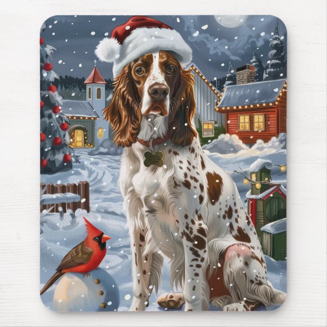 English Setter Winter Wonderland Christmas Joy Mouse Mat (Front)