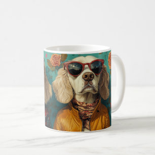 English Setter With Heart Roses Valentine's Day  Coffee Mug