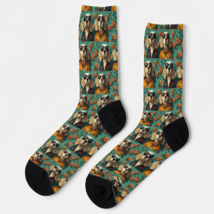 English Setter With Heart Roses Valentine's Day  Socks