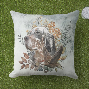 English setter , Woodcock Hunting , Art Cushion