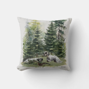 English setter , Woodcock Hunting , Art Cushion