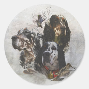 English Setter , woodcock hunting  Classic Round Sticker