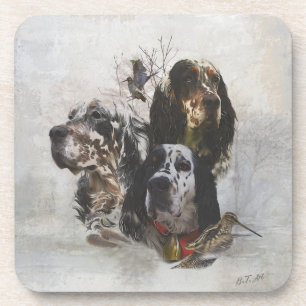 English Setter , woodcock hunting  Coaster