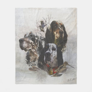 English Setter , woodcock hunting  Fleece Blanket