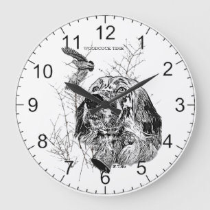 English Setter , Woodcock hunting Large Clock