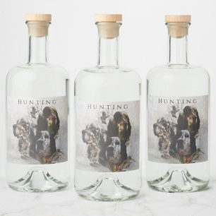 English Setter , woodcock hunting  Liquor Bottle Label