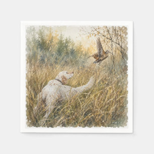 English Setter , woodcock hunting Napkin
