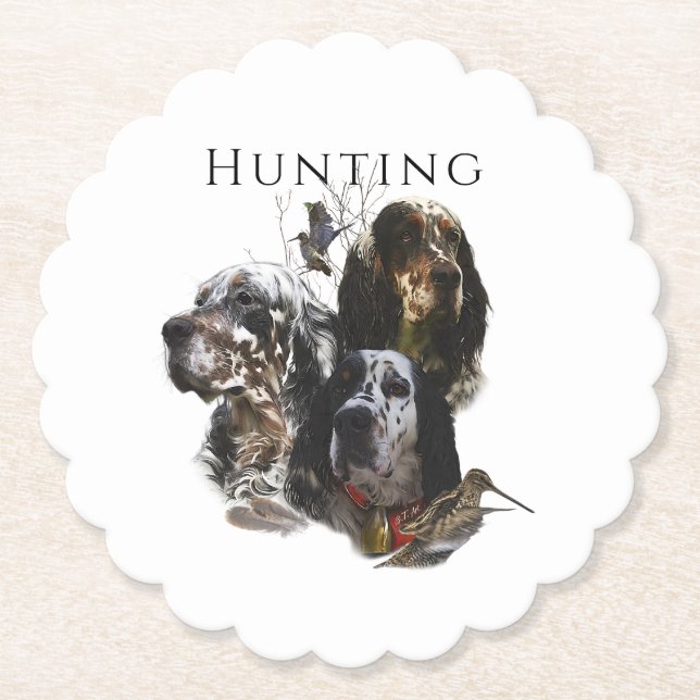 English Setter , woodcock hunting  Paper Coaster (Front)