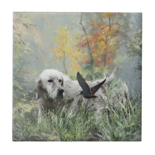 English Setter , woodcock hunting season , Art Tile