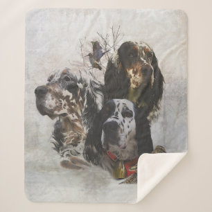 English Setter , woodcock hunting  Sherpa Blanket