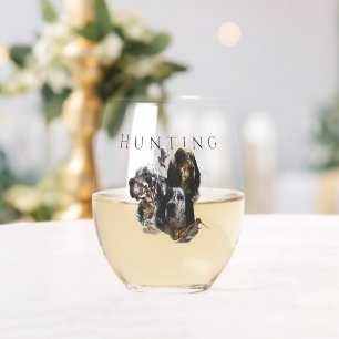 English Setter , woodcock hunting  Stemless Wine Glass