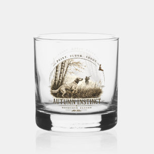 English Setter , Woodcock hunting Whiskey Glass