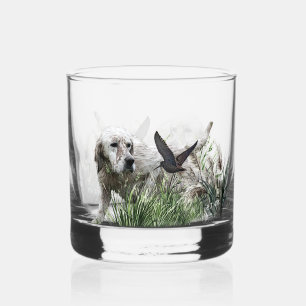 English Setter , Woodcock hunting Whiskey Glass