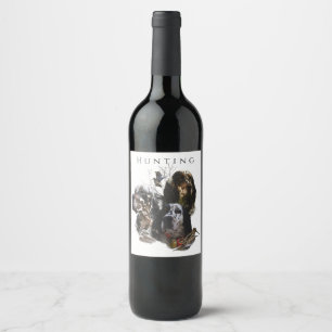 English Setter , woodcock hunting  Wine Label