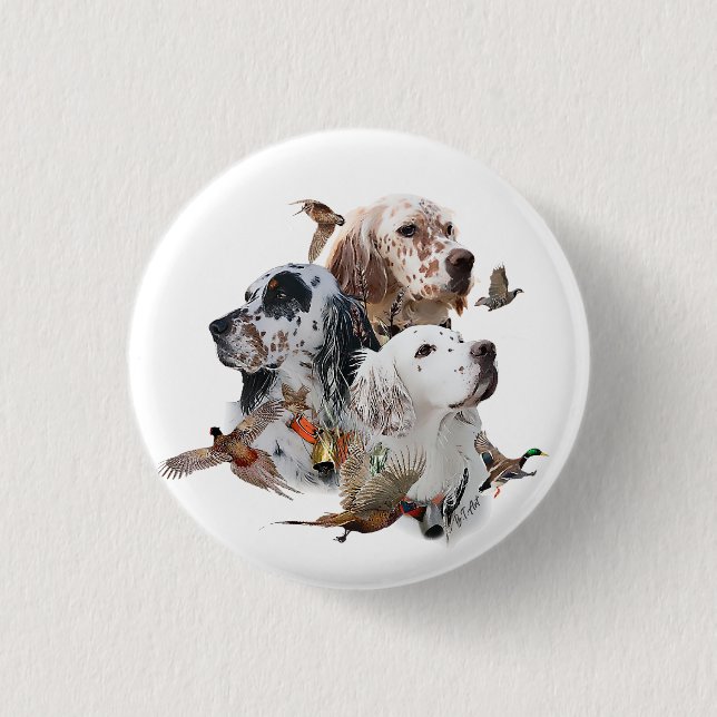 English Setters  3 Cm Round Badge (Front)