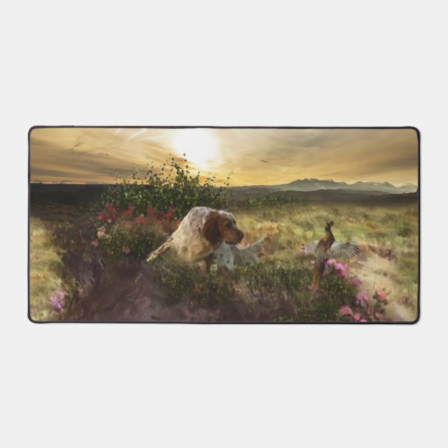 English setters art desk mat (Front)