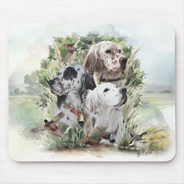 English Setters  Mouse Mat (Front)