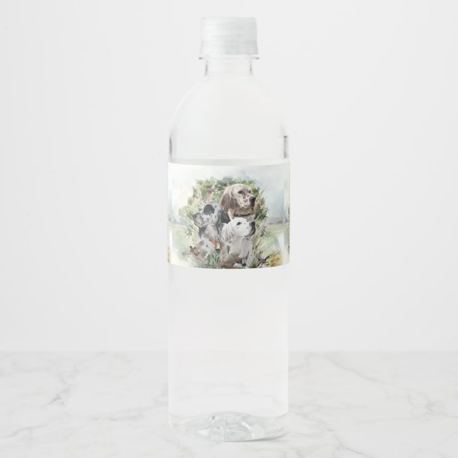 English Setters  Water Bottle Label (Front)