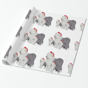 English Sheepdog Glossy Wrapping Paper, 30" x 6' Wrapping Paper
