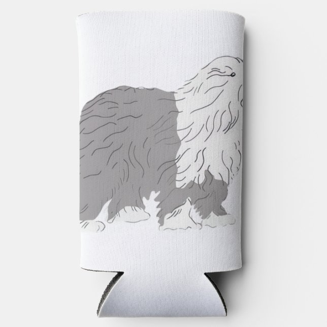 English Sheepdog Seltzer Can Cooler (Front)