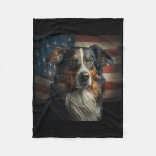 English Shepherd 4th Of July - English Shepherd Us Fleece Blanket