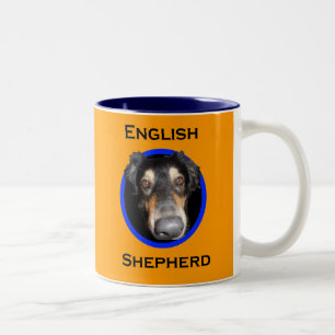 English Shepherd Big Nose Two-Tone Coffee Mug