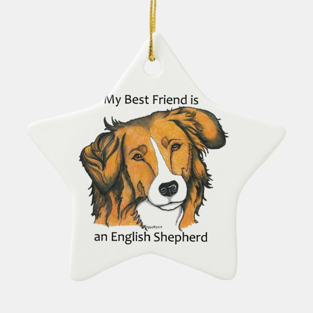 English Shepherd gifts - sable Ceramic Tree Decoration (Front)