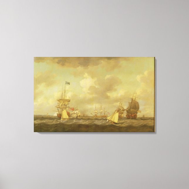 English Ships Coming to Anchor in a Fresh Breeze ( Canvas Print (Front)