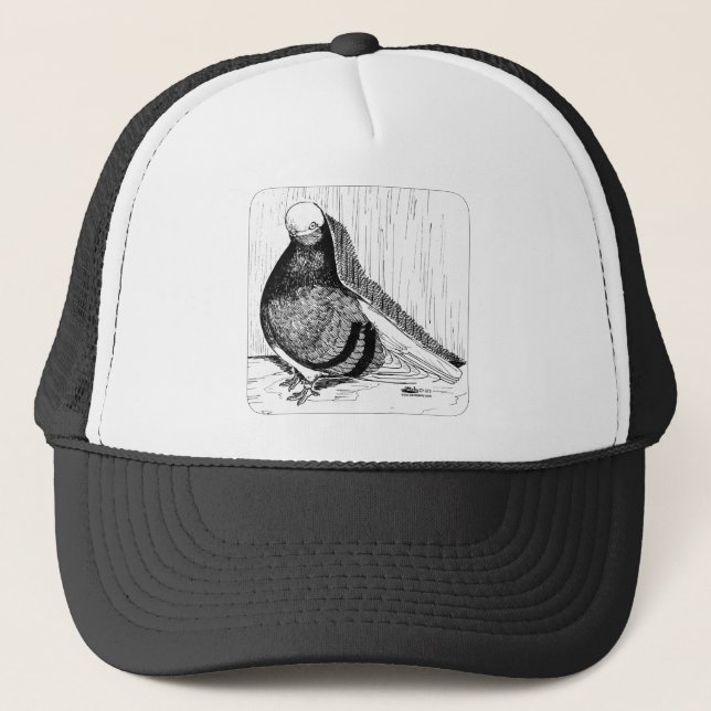 English Shortfaced Pigeon Bald 1978 Trucker Hat (Front)