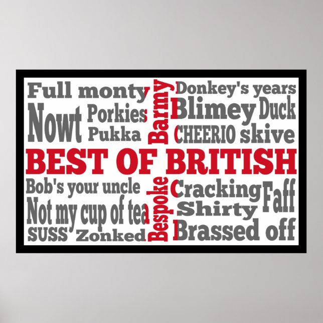 English slang on the flag of Great Briton Poster (Front)