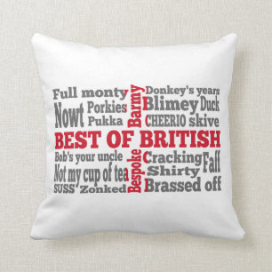 English slang on the St George's Cross flag Cushion