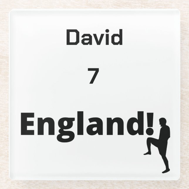 English Soccer Player customisable  Glass Coaster (Front)