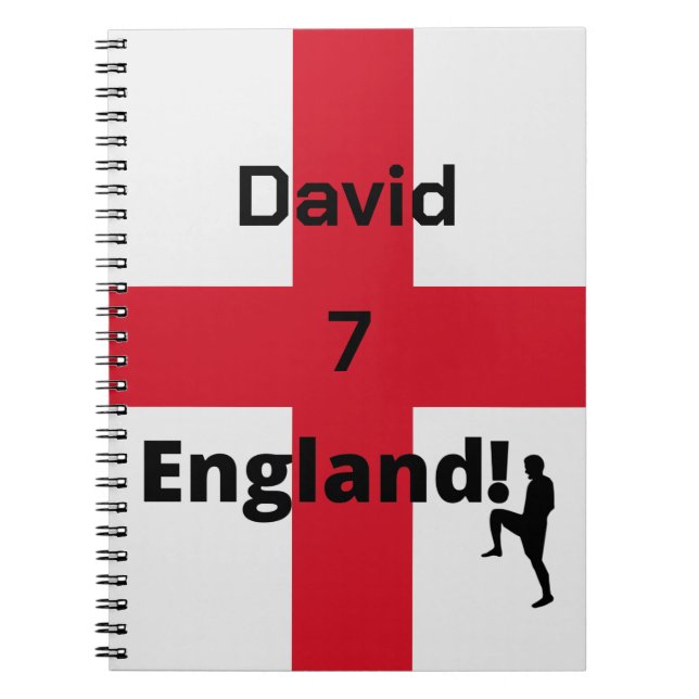 English Soccer Player customisable  Notebook (Front)