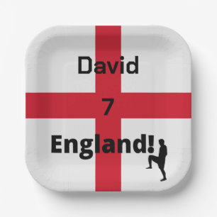 English Soccer Player customisable Paper Plate