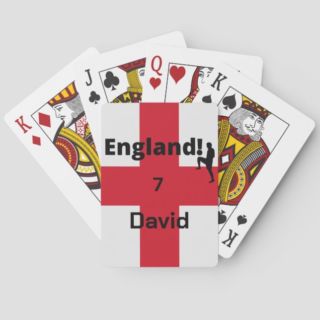 English Soccer Player customisable  Playing Cards (Back)