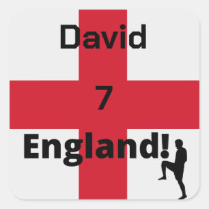 English Soccer Player customisable Square Sticker