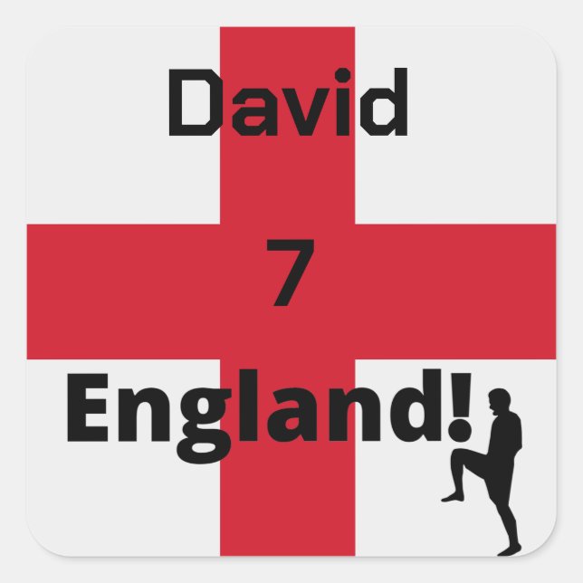 English Soccer Player customisable  Square Sticker (Front)