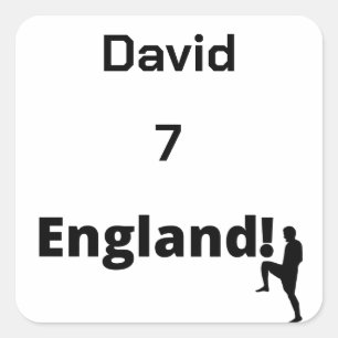 English Soccer Player customisable Square Sticker